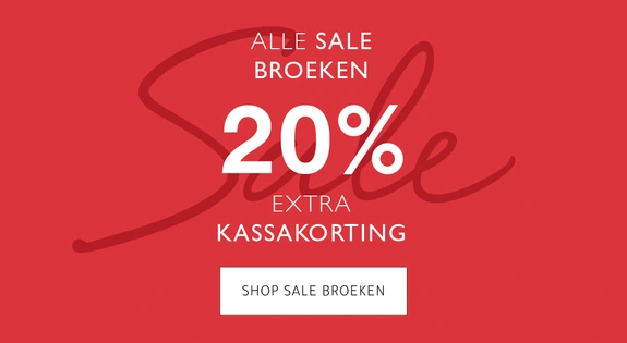 20% extra kassakorting op broeken
