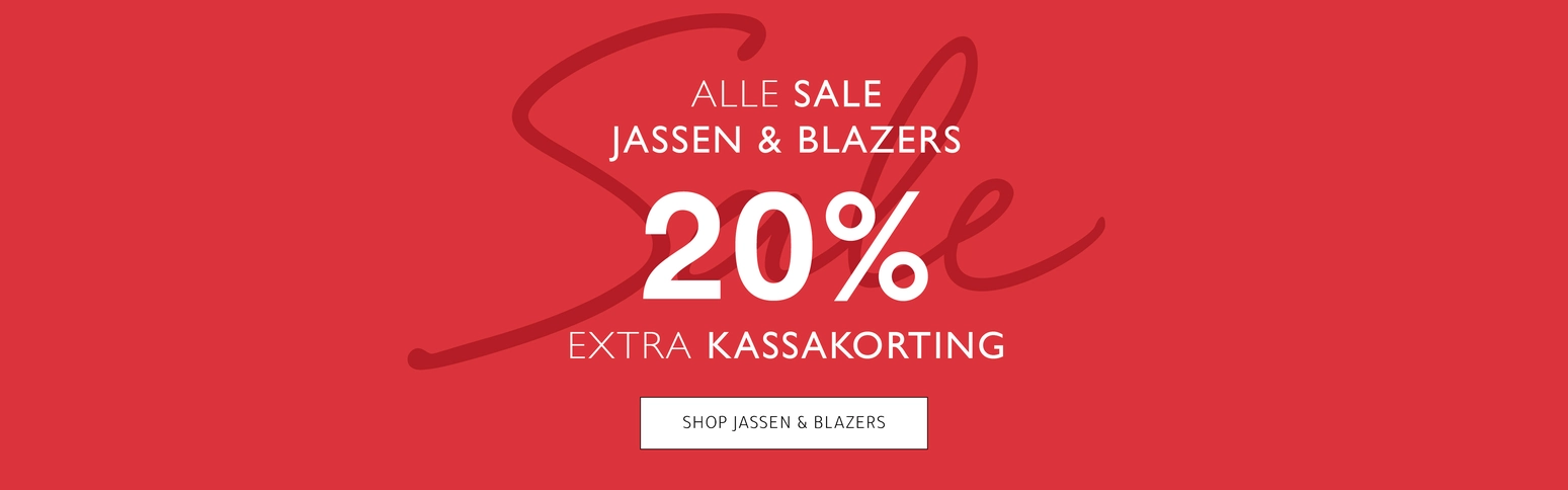 20% extra kassakorting op jassen & blazers