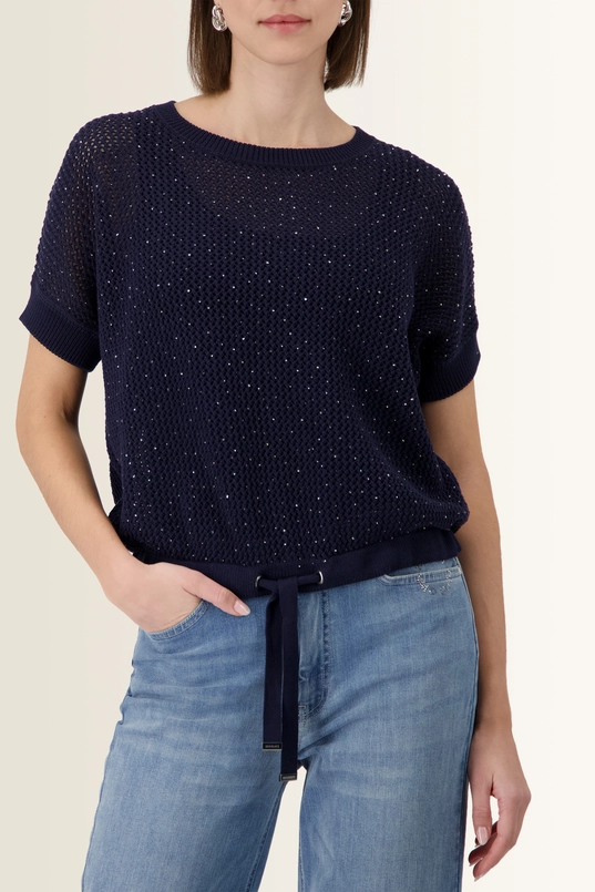 Ajour trui met strass details Monari