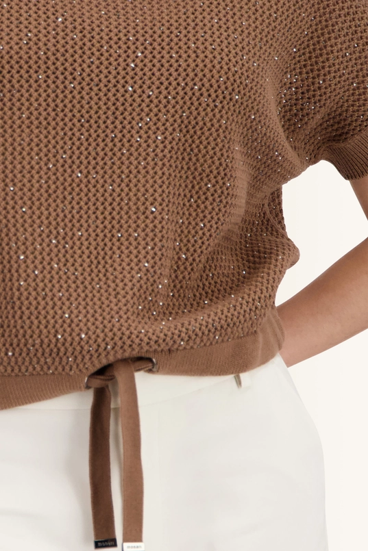 Ajour trui met strass details Monari