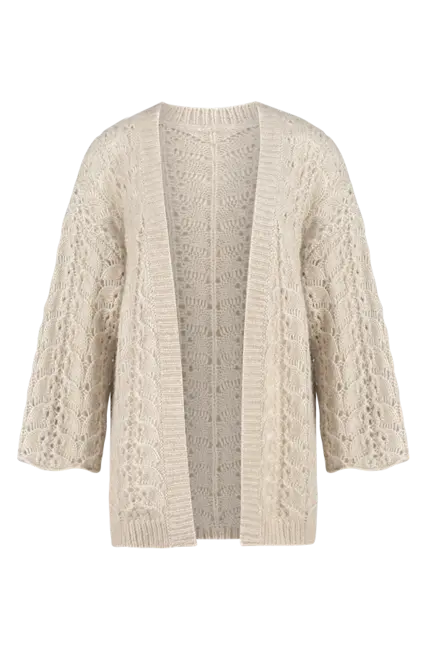 Ajour vest wolmix