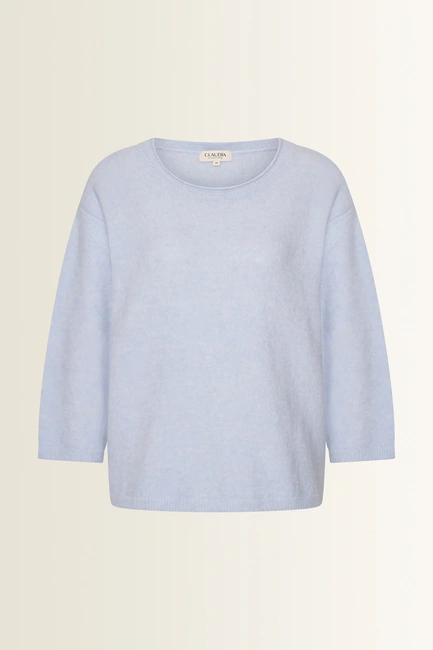 Alpaca blend trui met 3/4-mouwen