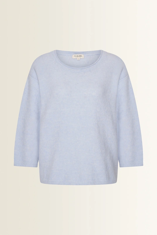 Alpaca blend trui met 3/4-mouwen