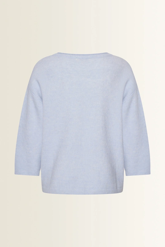 Alpaca blend trui met 3/4-mouwen