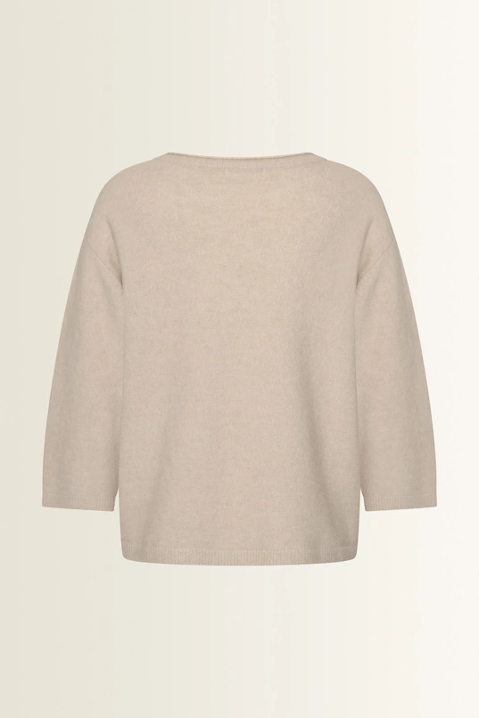 Alpaca blend trui met 3/4-mouwen