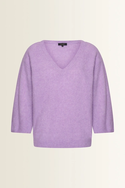 Alpaca blend trui met V-hals