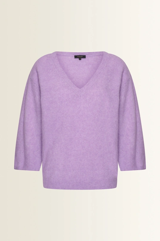 Alpaca blend trui met V-hals