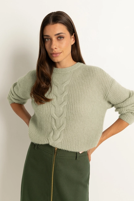 Alpaca trui met kabeldetail