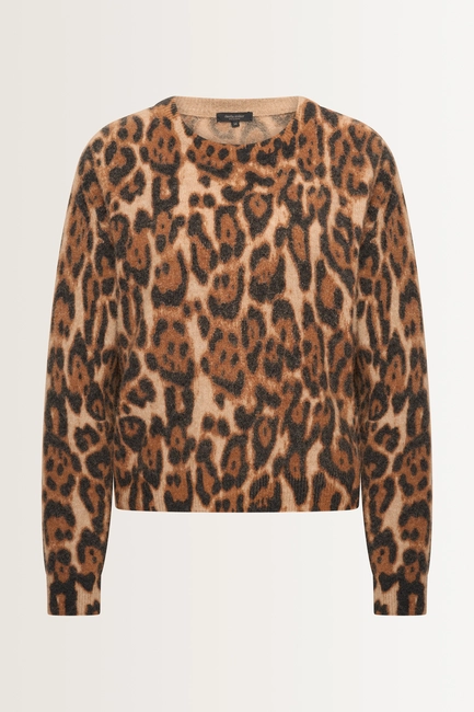 Alpacamix trui met luipaardprint