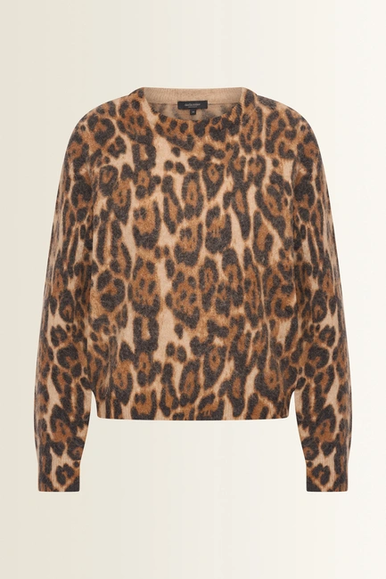 Alpacamix trui met luipaardprint