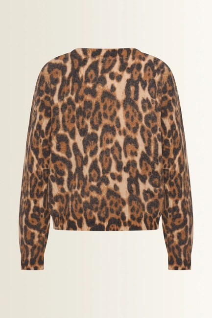 Alpacamix trui met luipaardprint