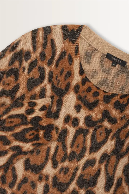 Alpacamix trui met luipaardprint