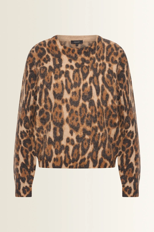 Alpacamix trui met luipaardprint
