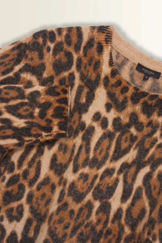 Alpacamix trui met luipaardprint