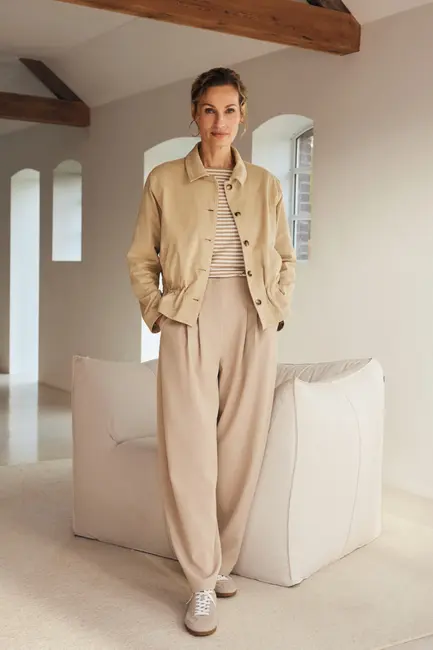 Barrel fit pantalon met plooien