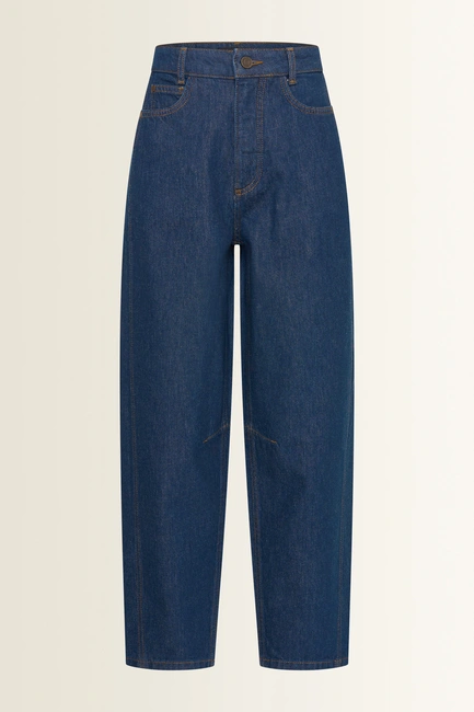 Barrel jeans met gebogen naden