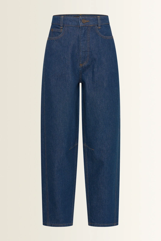 Barrel jeans met gebogen naden