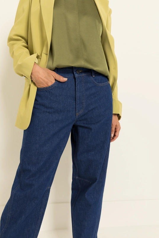Barrel jeans met gebogen naden