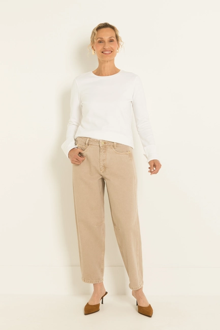 Barrel jeans met verkorte pijp