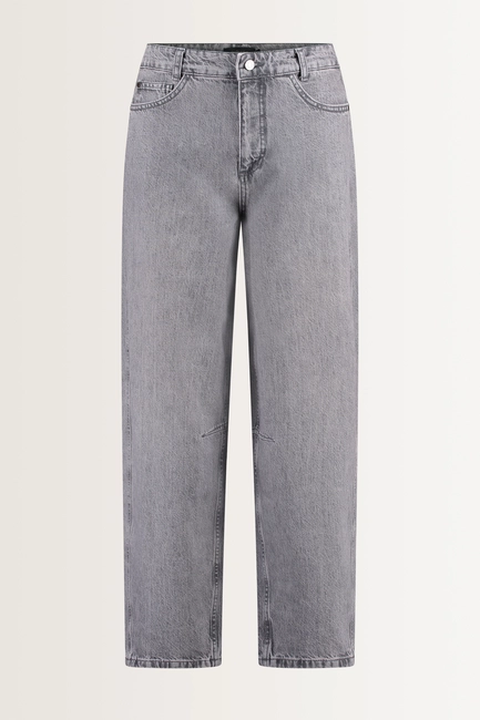 Barrel leg jeans met coupenaad