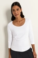 Basic top driekwartmouwen