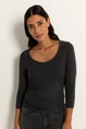 Basic top driekwartmouwen
