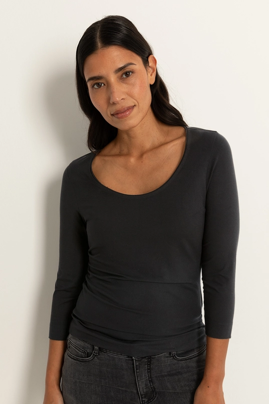 Basic top driekwartmouwen