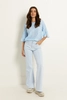 Bleached flared jeans mid-rise taille