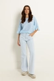 Bleached flared jeans mid-rise taille