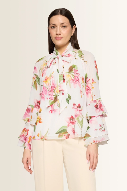 Bloemenblouse met ruches Vera Mont