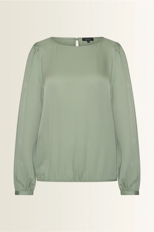 Bloezende satijnen blouse