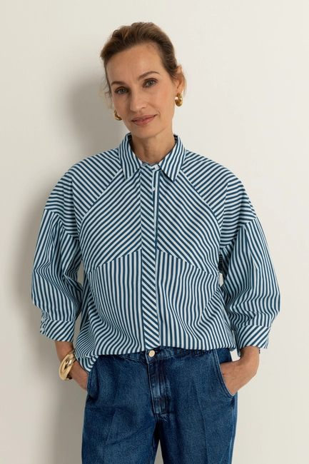 Blouse diagonale strepen