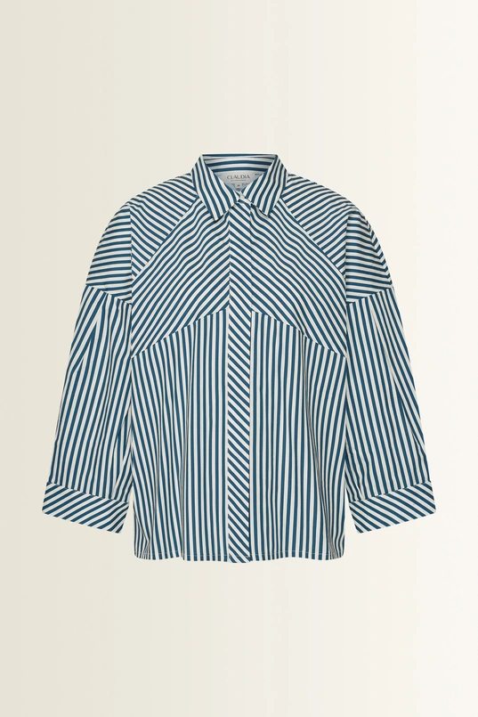 Blouse diagonale strepen
