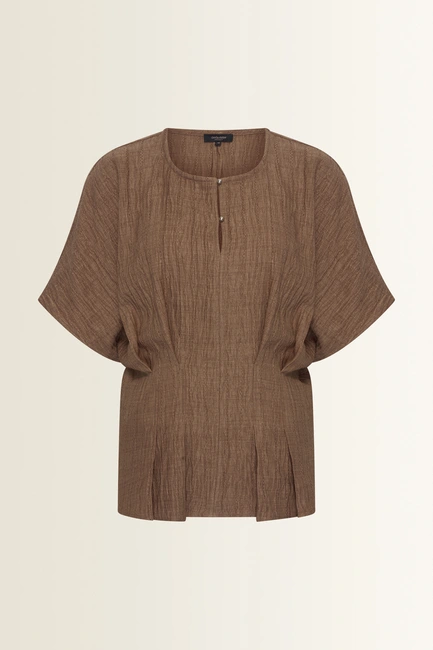 Blouse in crinkle structuur