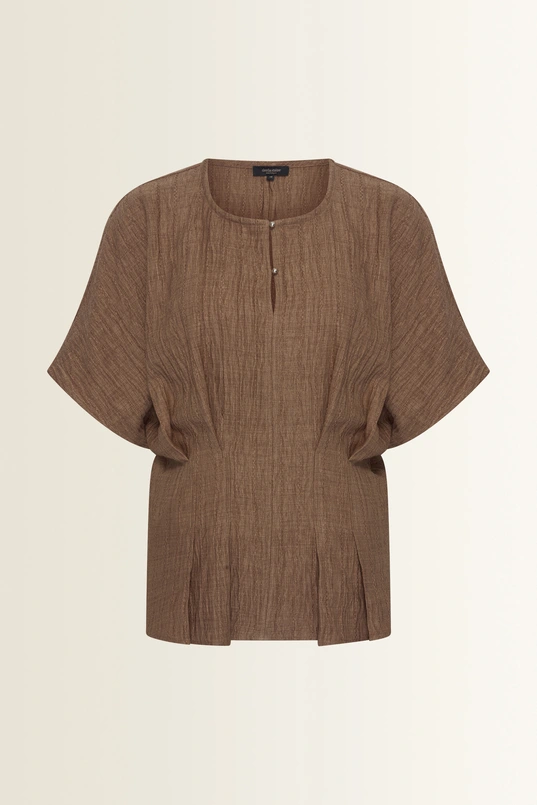 Blouse in crinkle structuur