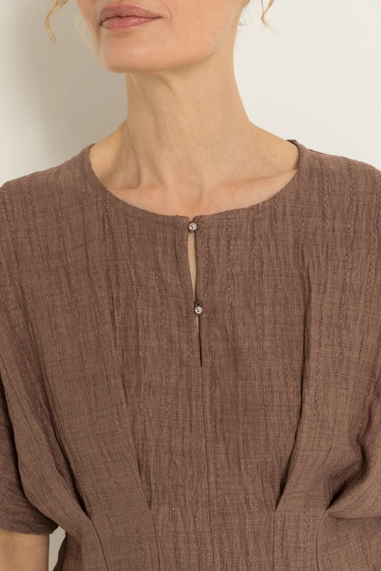 Blouse in crinkle structuur