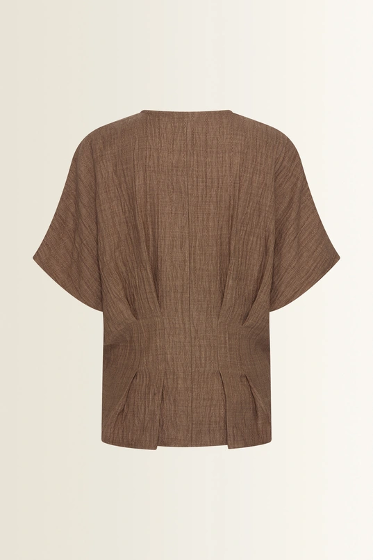 Blouse in crinkle structuur