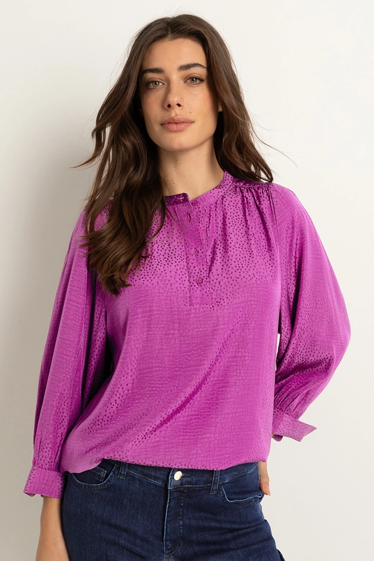 Blouse jacquard stippen