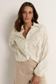 Blouse met 3D-bladstructuur