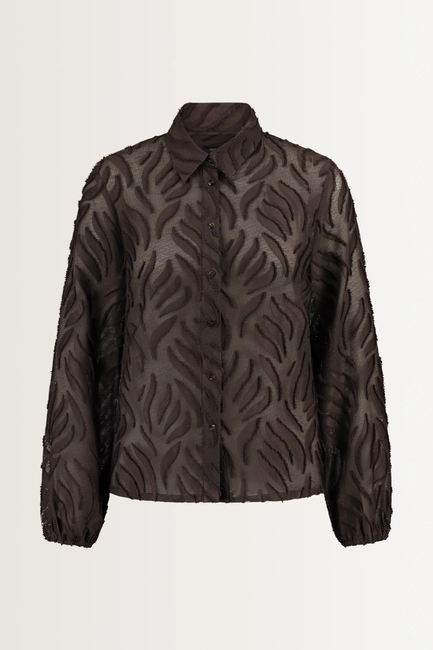 Blouse met 3D-bladstructuur