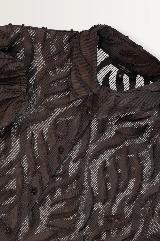 Blouse met 3D-bladstructuur