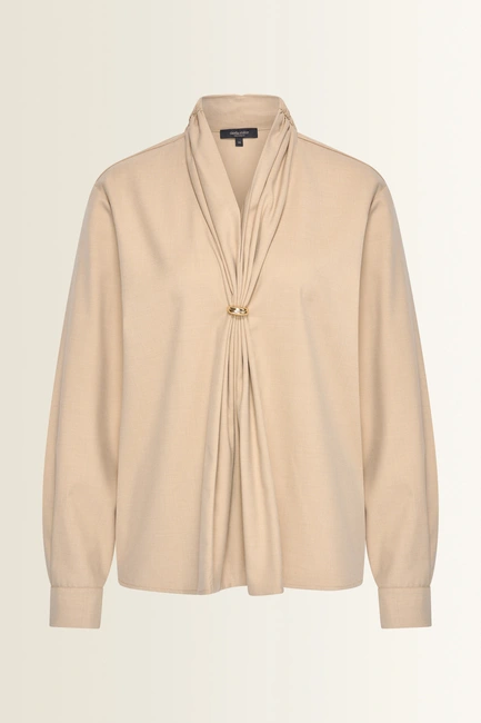 Blouse met afneembaar brochedetail