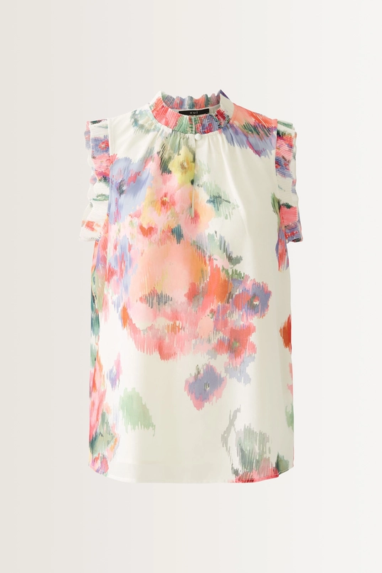 Blouse met aquarelprint in chiffon OUI