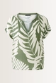 Blouse met bladprint en streepdessin OUI