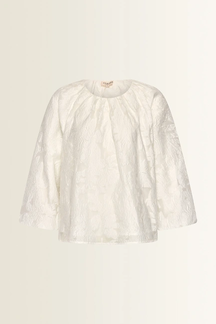 Blouse met bloemreliëf