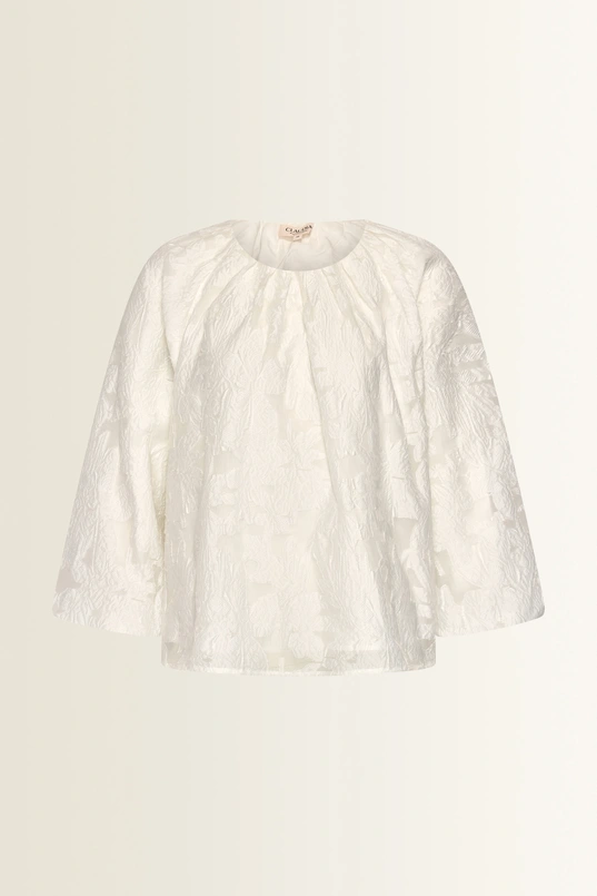 Blouse met bloemreliëf