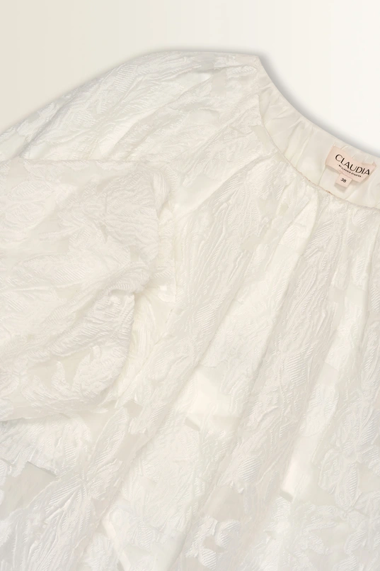 Blouse met bloemreliëf