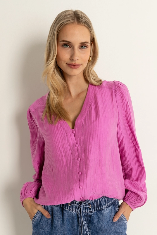 Blouse met crinkle structuur