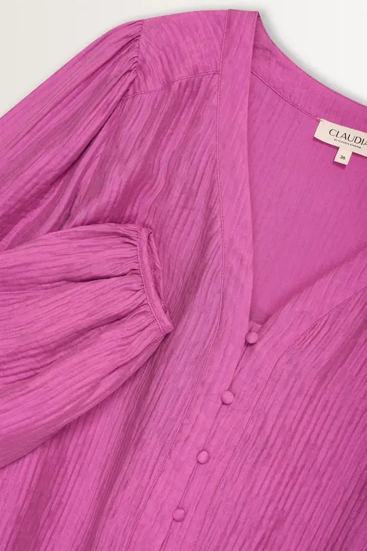 Blouse met crinkle structuur