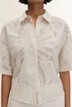 Blouse met fil coupé bloemenmotief Zlowera Someday